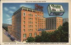 Crazy Water Hotel Mineral Wells, TX Postcard Postcard Postcard