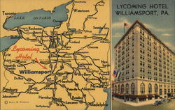 The Lycoming Hotel - Williamsport's Outstanding Hotel Pennsylvania Postcard Postcard Postcard