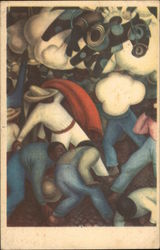 Quema de los Judas -- Burning of Judas - Diego Rivera Fresco Modern Postcard Postcard Postcard