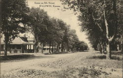 Scene on 8th Street Baldwin, KS Postcard Postcard Postcard