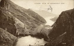 Lower View of Roosevelt Dam Postcard