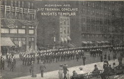 Michigan Avenue, 31st Triennial Conclave, Knights Templar Chicago, IL Postcard Postcard Postcard