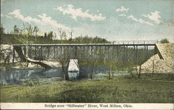 Bridge Over "Stillwater" River Postcard