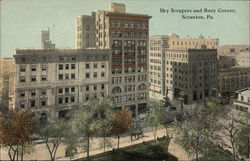 Sky Scrapers and Busy Corner Scranton, PA Postcard Postcard Postcard