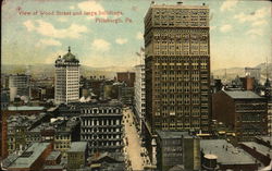 View of Wood Street and Large Buildings Pittsburgh, PA Postcard Postcard Postcard