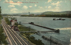 Lock and Dam, Monongahela River Pittsburgh, PA Postcard Postcard Postcard