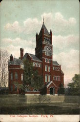 View of Collegiate Institute York, PA Postcard Postcard Postcard