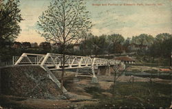 Ellsworth Park- Bridge and Pavillion Danville, IL Postcard Postcard Postcard