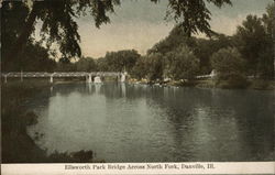 Ellsworth Park Bridge Across North Fork Postcard