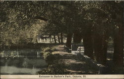 Entrance to Barker's Park Postcard