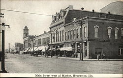 Main Street West of Market Hoopeston, IL Postcard Postcard Postcard