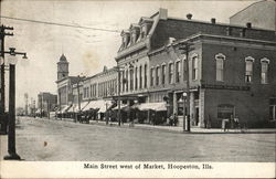 Main Street West of Market Hoopeston, IL Postcard Postcard Postcard