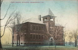 High School Building Georgetown, IL Postcard Postcard Postcard