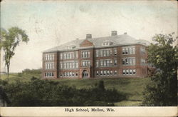 High School Building Postcard