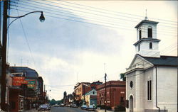 Main Street showing Methodist Church Postcard