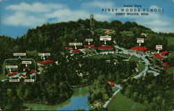 Aerial View of Piney Woods School Postcard