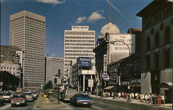 Looking along Portage Avenue towards Portage and Main Winnipeg, MB Canada Manitoba Postcard Postcard Postcard