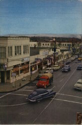 Business District, Redwood Highway Postcard