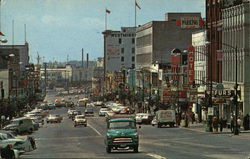 Looking Along Columbia Street Postcard