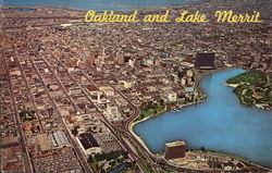 Aerial View of City and Lake Merritt Postcard