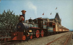 Santa Fe and Disneyland Passenger Train Postcard