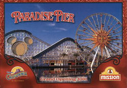 Paradise Pier Disney Postcard Postcard Postcard