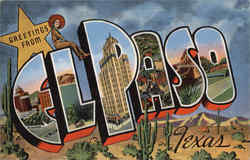 Greetings From El Paso Texas Postcard Postcard