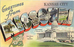 Greetings From Missouri Kansas City, MO Postcard Postcard