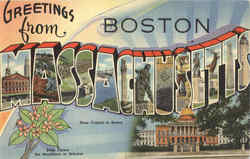 Greetings From Massachusetts Boston, MA Postcard Postcard