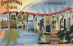 Greetings From Massachusetts Postcard