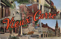 Greetings From Vieux Carre New Orleans, LA Postcard Postcard