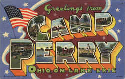 Greetings From Camp Perry on Lake Erie Postcard