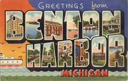 Greetings From Benton Harbor Postcard