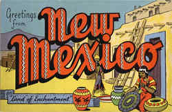 Greetings From New Mexico Postcard