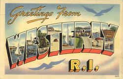 Greetings From Westerly Rhode Island Postcard Postcard