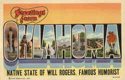 Greetings From Oklahoma Postcard