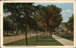 Broad Street and Boulevard Postcard