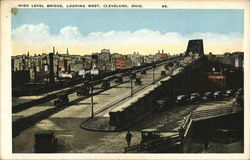 High Level Bridge Looking West Cleveland, OH Postcard Postcard Postcard