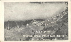 Air View of Anderson Bros. Fence Lake Resort Lac du Flambeau, WI Postcard Postcard Postcard