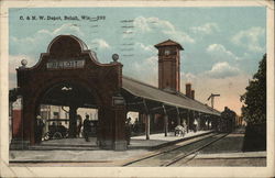 C. & N. W. Depot Beloit, WI Postcard Postcard Postcard