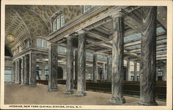 New York Central Station - Interior Utica, NY Postcard Postcard Postcard