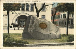 Rock in Memory of Tomo-Chi-Chi Savannah, GA Postcard Postcard Postcard