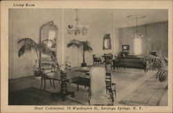 Living Room, Hotel Continental Saratoga Springs, NY Postcard Postcard Postcard