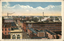 Bird's Eye View of a Small Section of Financial District Winston-Salem, NC Postcard Postcard Postcard