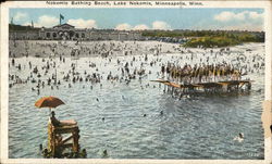 Nokomis Bathing Beach, Lake Nokomis Postcard