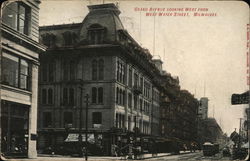 Grand Avenue Looking West from West Water Street Milwaukee, WI Postcard Postcard Postcard