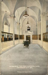 Interior of the First National Bank Jefferson City, MO Postcard Postcard Postcard