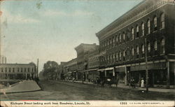 Kickapoo Street Looking South Away From Broadway Lincoln, IL Postcard Postcard Postcard