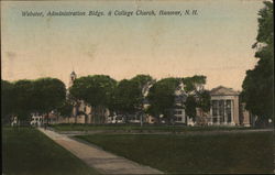 Webster, Administration Buildings and College Church Postcard