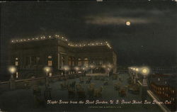 U. S. Grant Hotel - Night Scene from Roof Garden Postcard